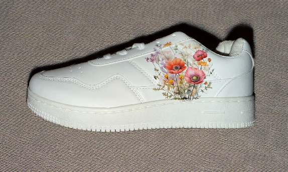 Size 6 (UK) White Floral Poppy Sneaker